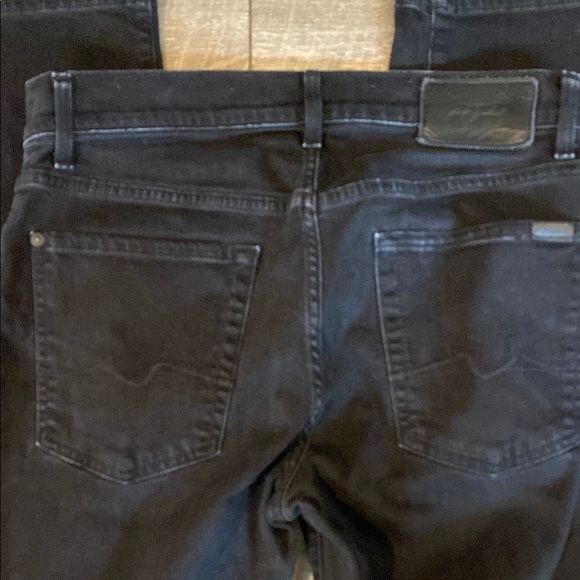 7 For All Mankind Black Straight Leg Denim - Picture 6 of 6